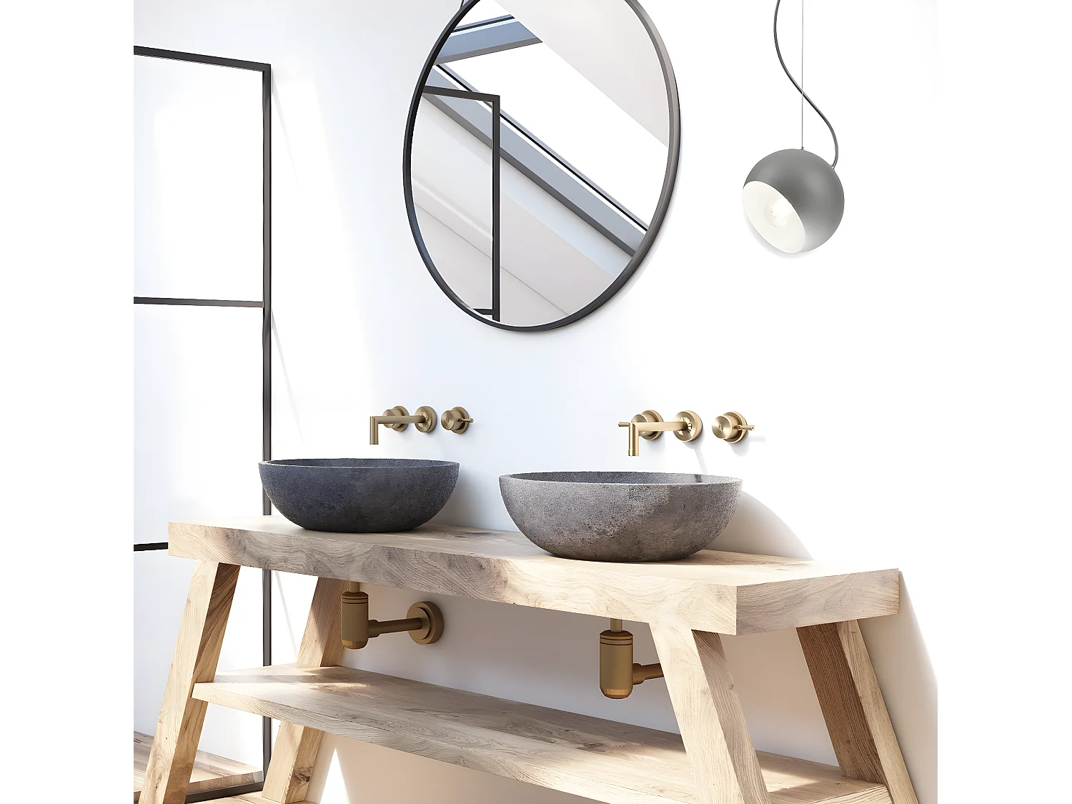 Suspension Inez, Argent, 85x17x17 cm, Seven Design