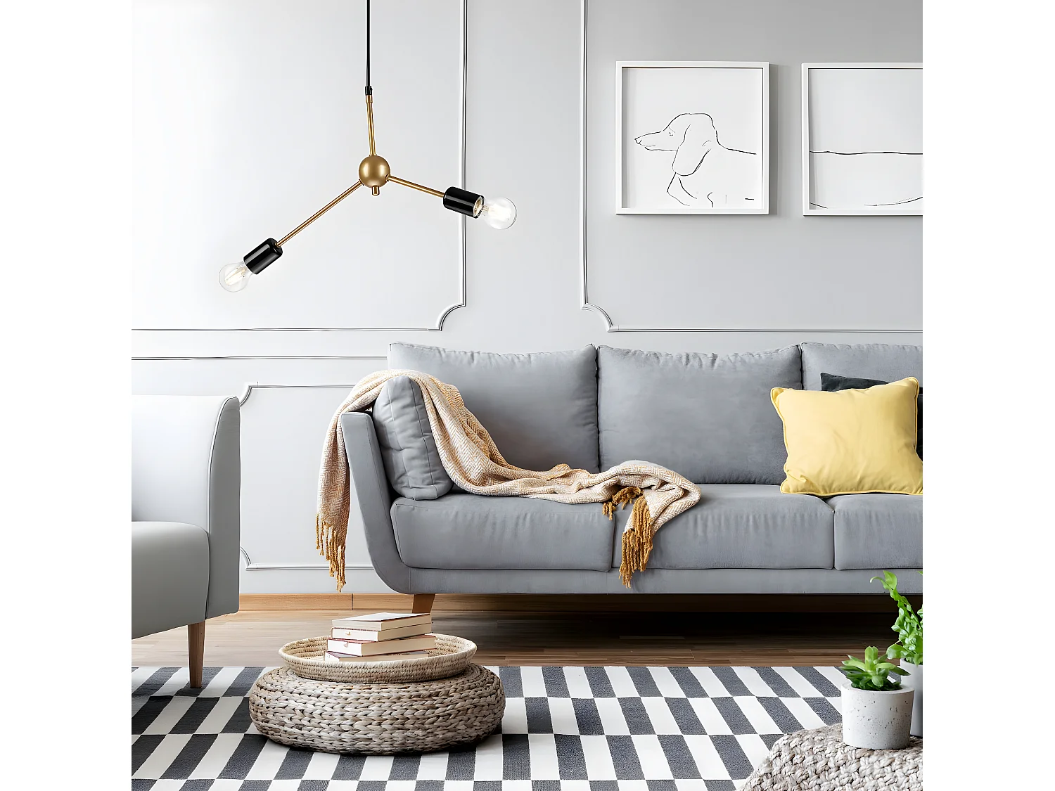 Suspension Alessia, Or, 96x49x5 cm, Seven Design