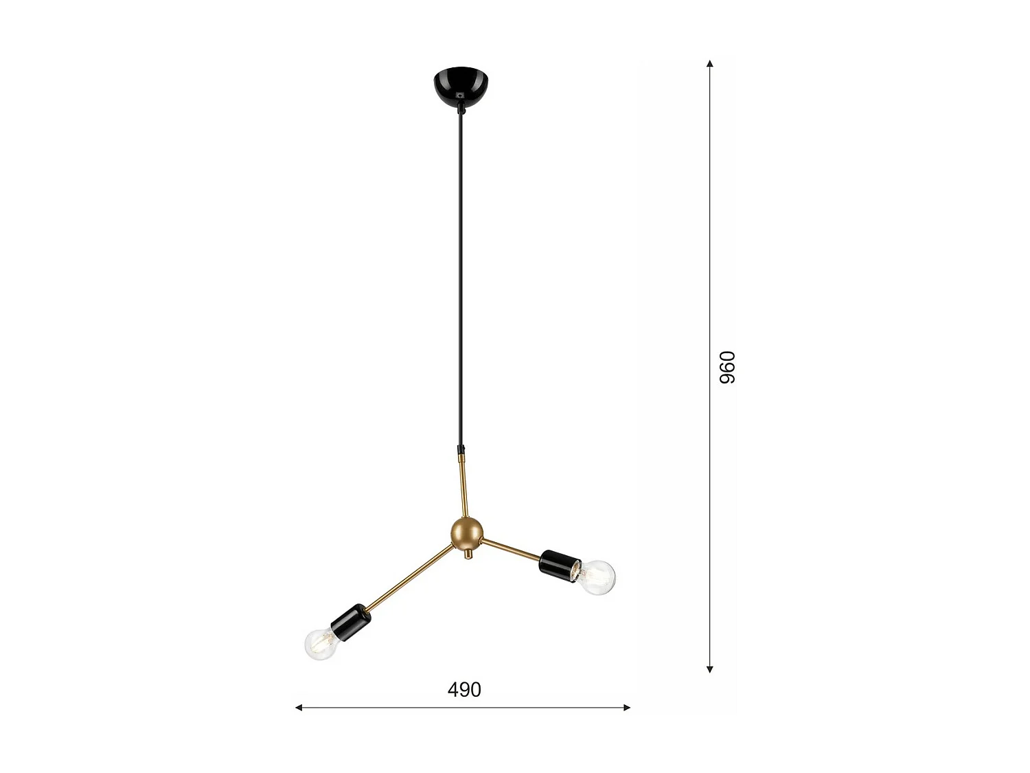 Suspension Alessia, Or, 96x49x5 cm, Seven Design