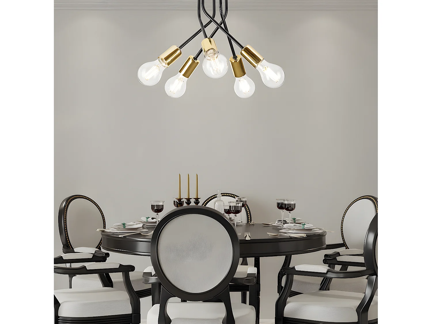 Suspension Priya, Noir, 36x36x34 cm, Seven Design