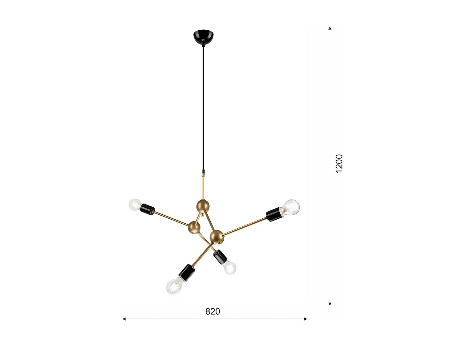 Hanglamp Alessia, Goud, 120x82x5 cm, Seven Design