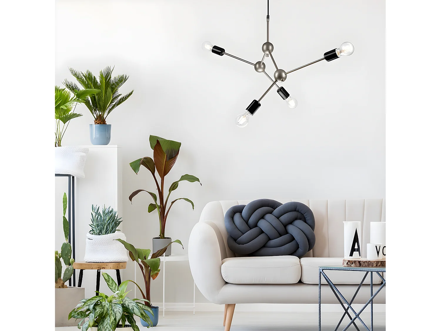 Hanglamp Alessia, Zwart, 120x82x5 cm, Seven Design