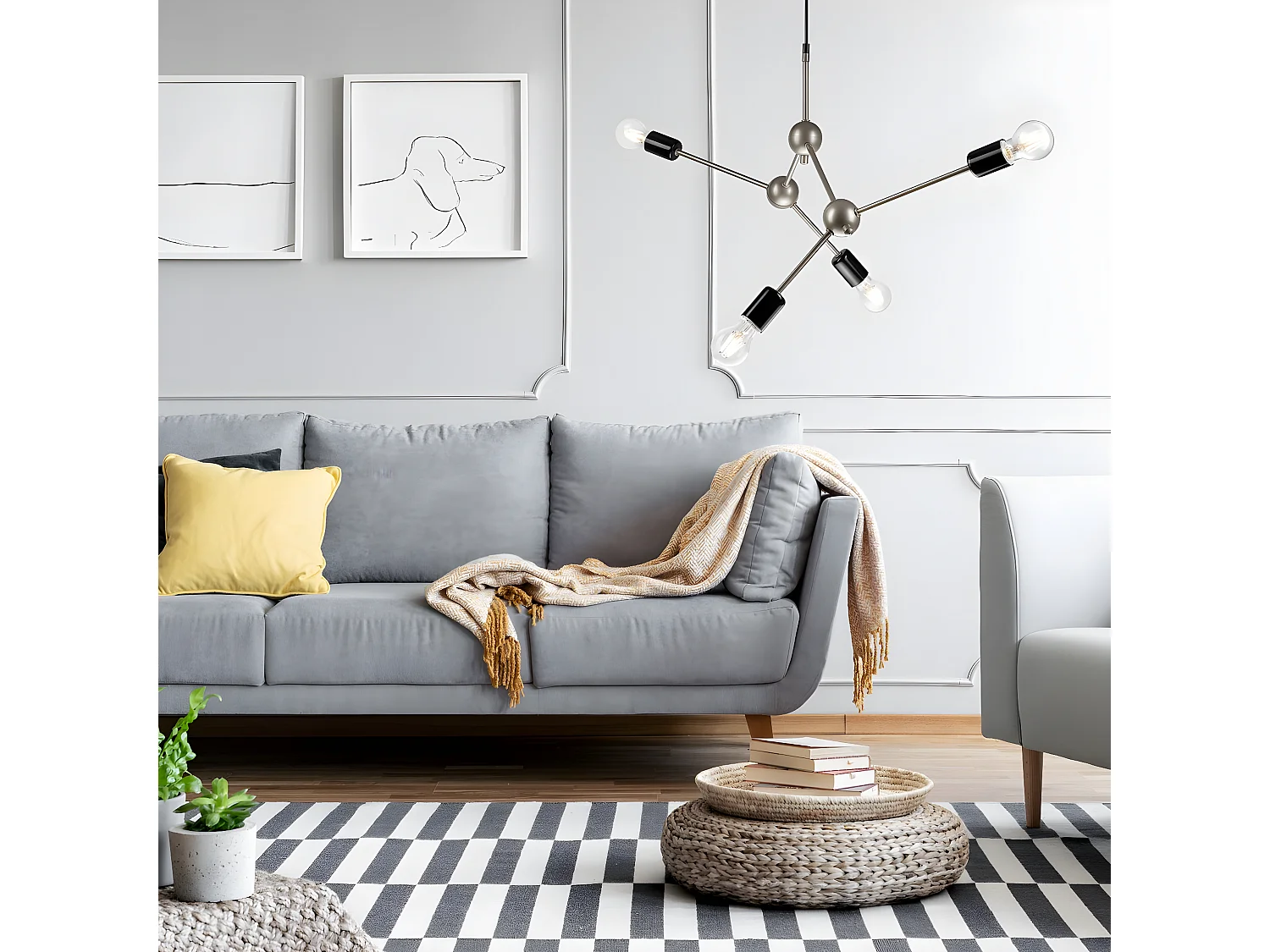 Suspension Alessia, Noir, 120x82x5 cm, Seven Design