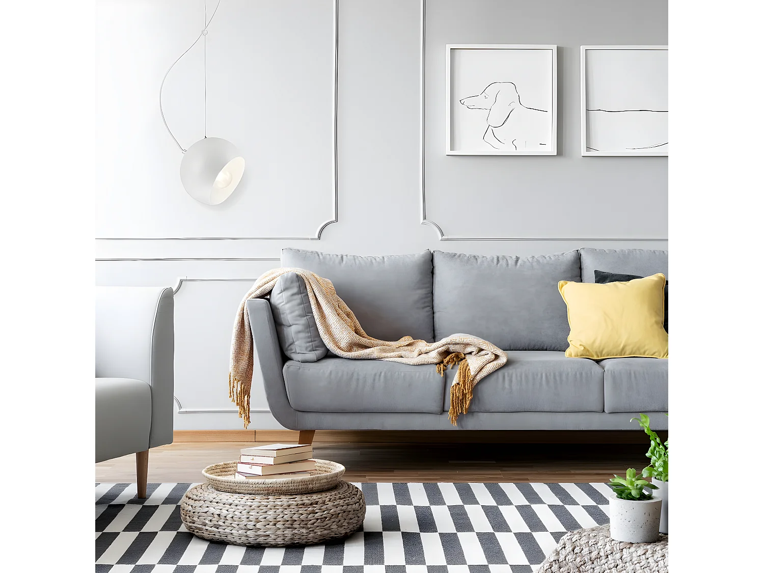 Hanglamp Inez, Wit, 85x17x17 cm, Seven Design