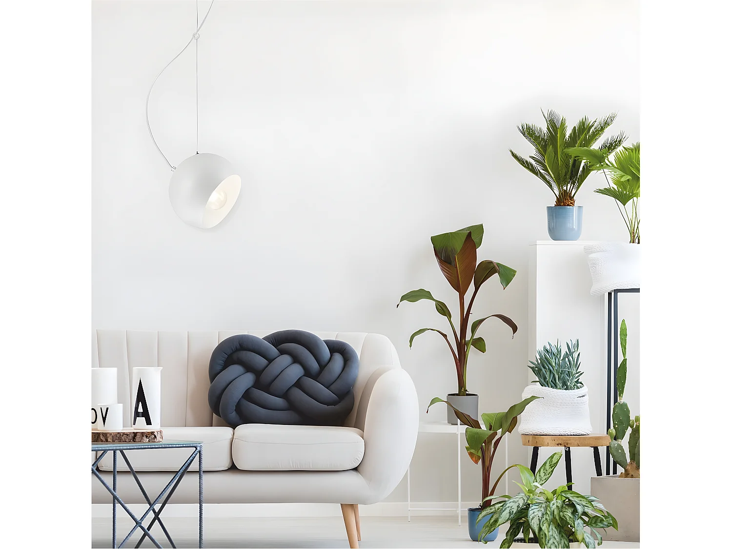 Hanglamp Inez, Wit, 85x17x17 cm, Seven Design