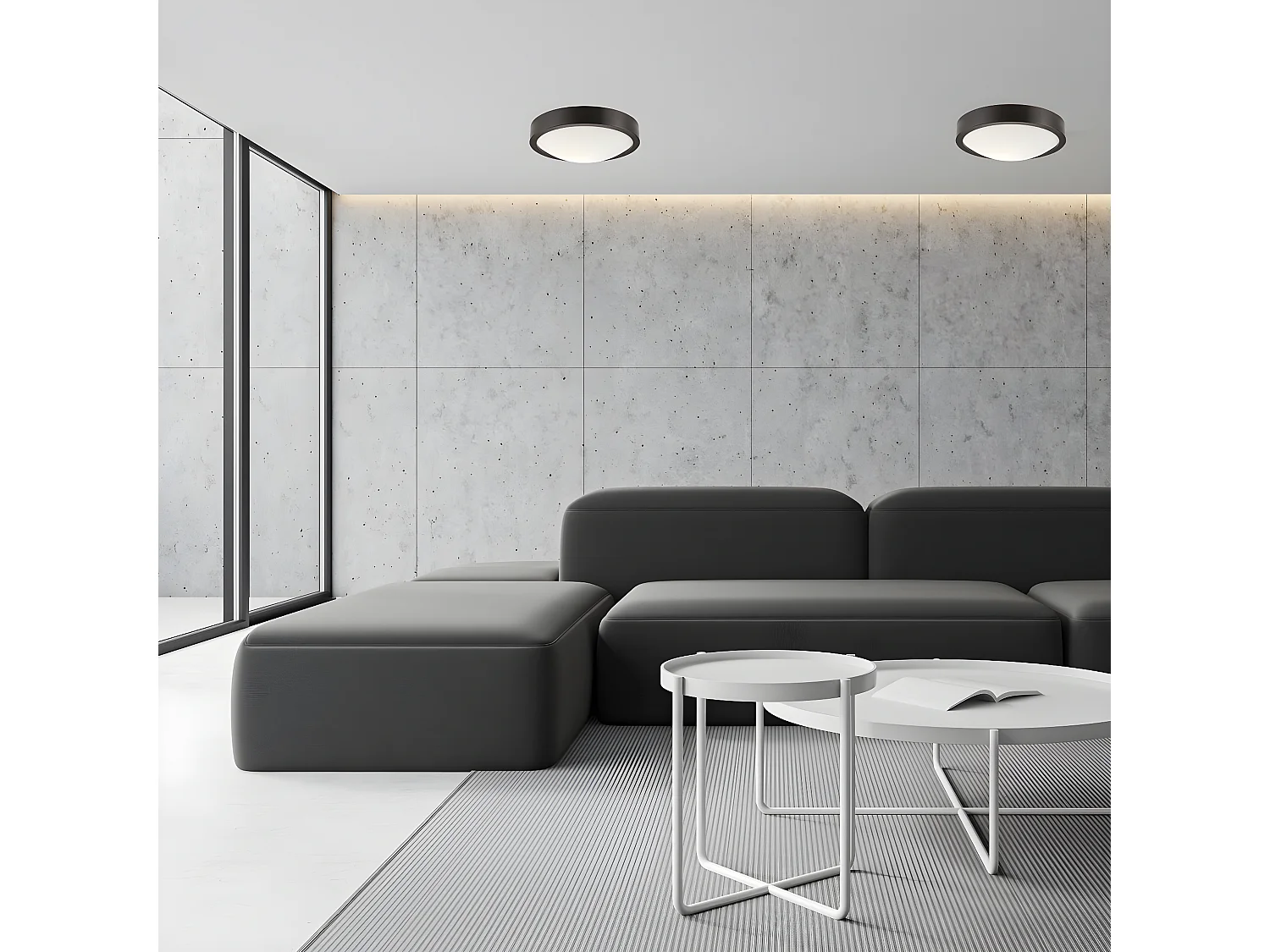 Plafondlamp Anello, Bruin, 8x27x27 cm, Seven Design