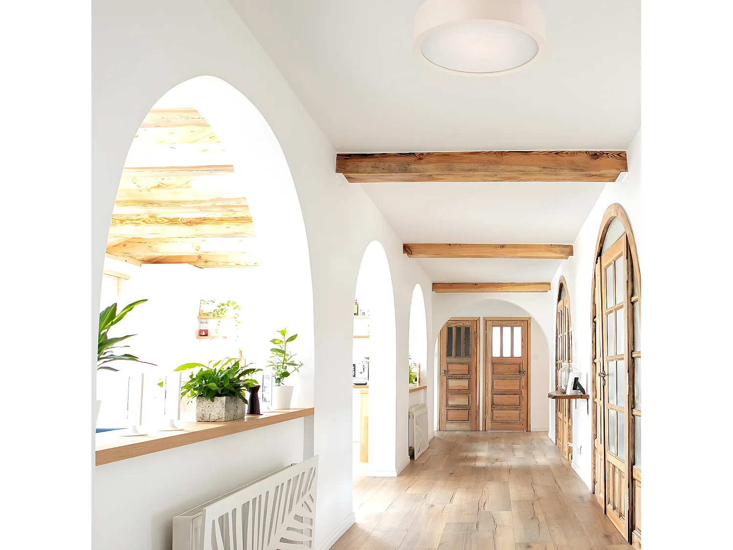 Plafondlamp Eveline, Wit, 8x27x27 cm, Seven Design