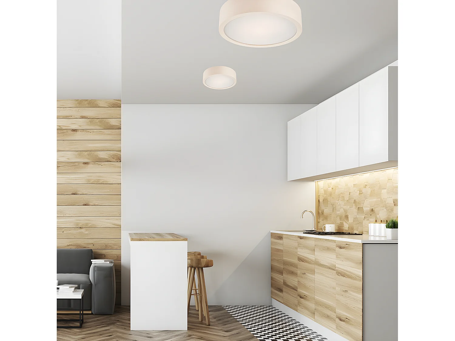 Plafondlamp Eveline, Wit, 8x27x27 cm, Seven Design