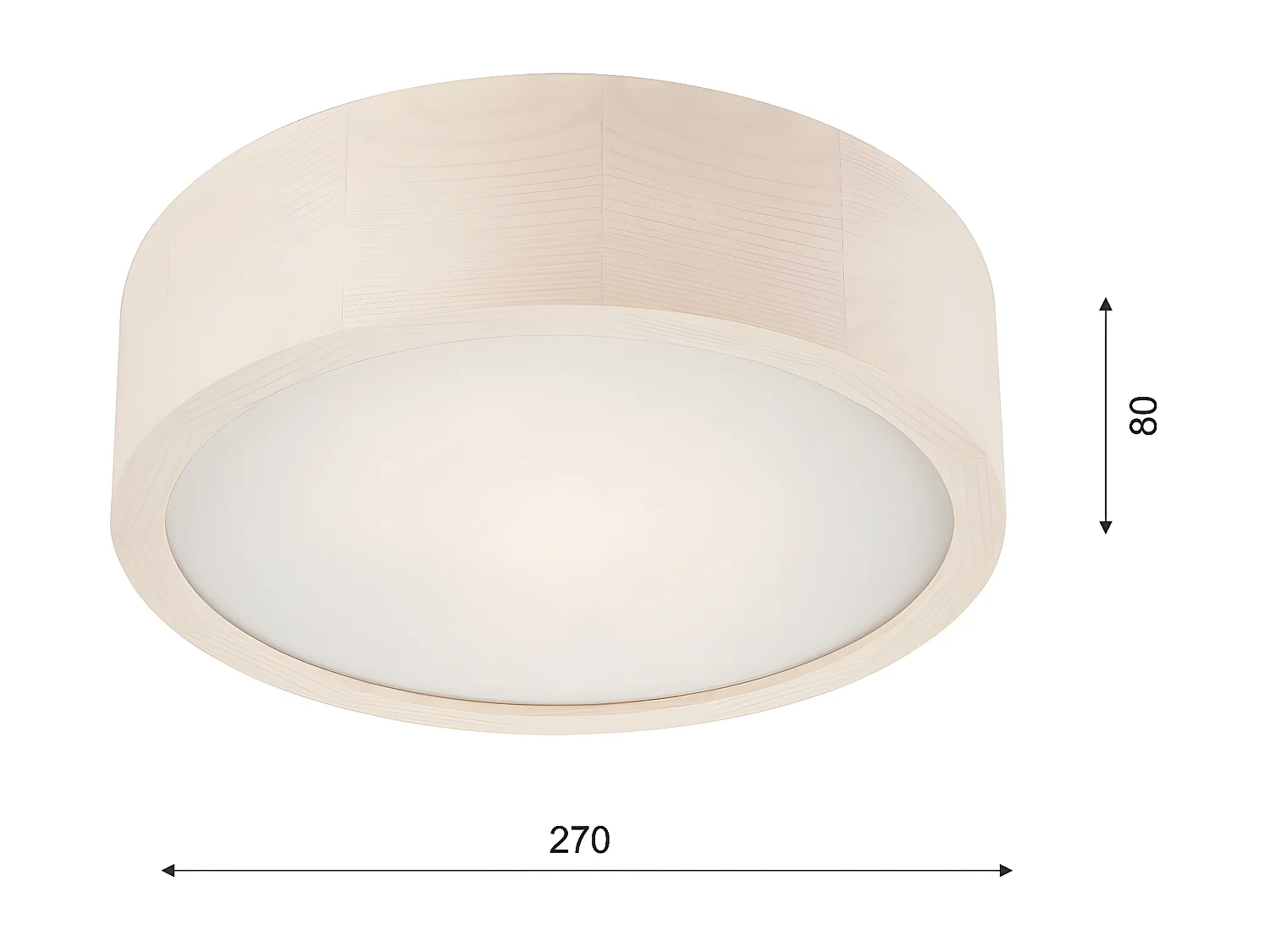 Plafondlamp Eveline, Wit, 8x27x27 cm, Seven Design