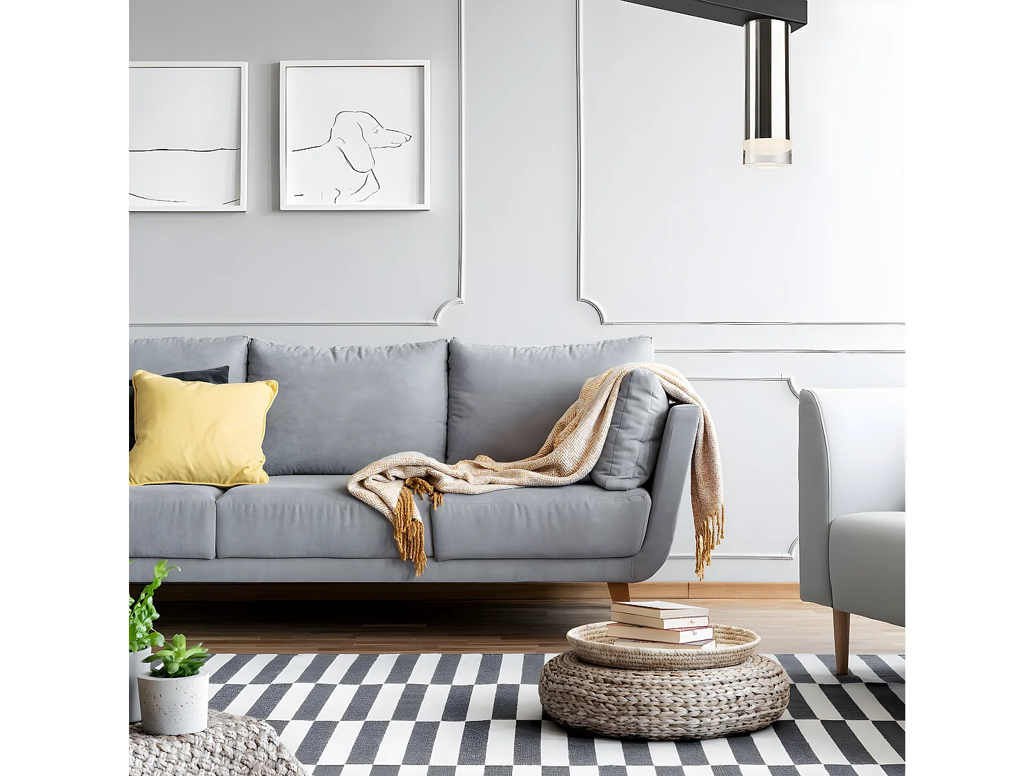 Candeeiro de Teto Diego, Prata, 31,5x32x8 cm, Seven Design