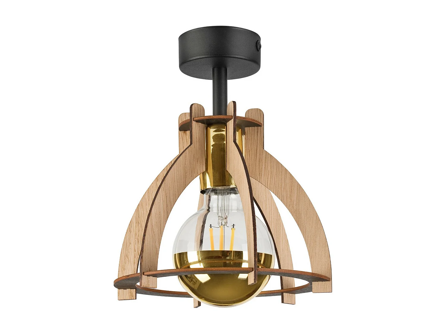 Plafonnier Lando 1, Marron, 21x21x25 cm, Seven Design