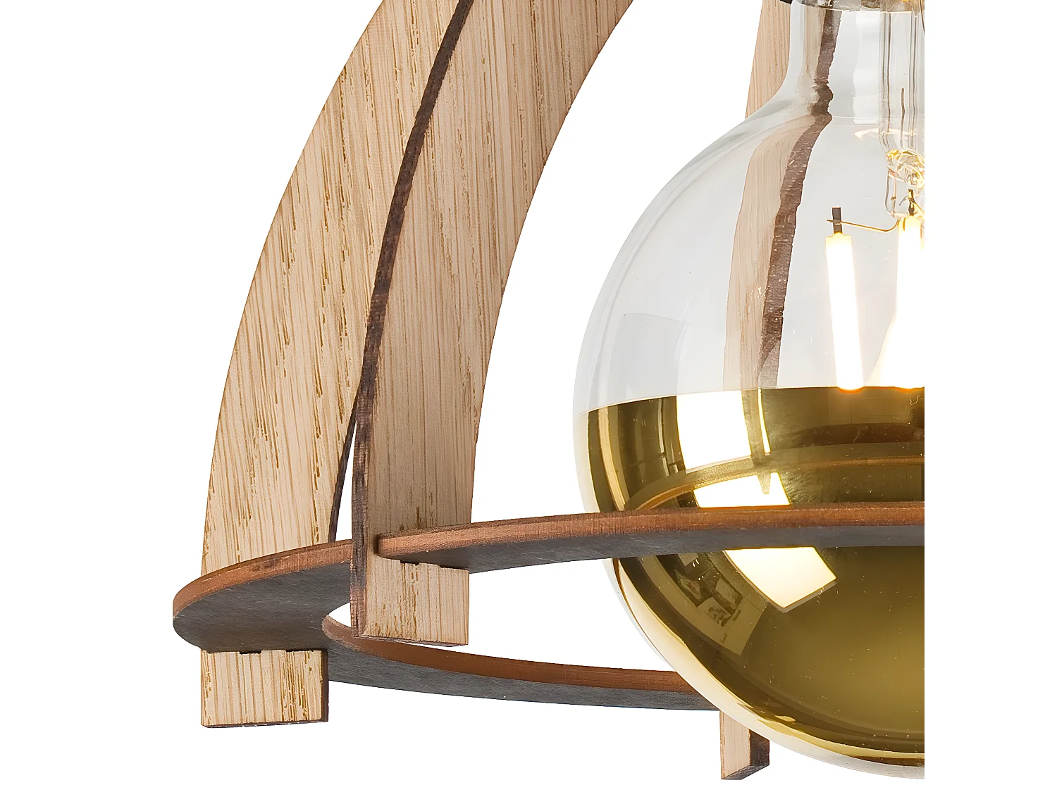 Plafonnier Lando 1, Marron, 21x21x25 cm, Seven Design