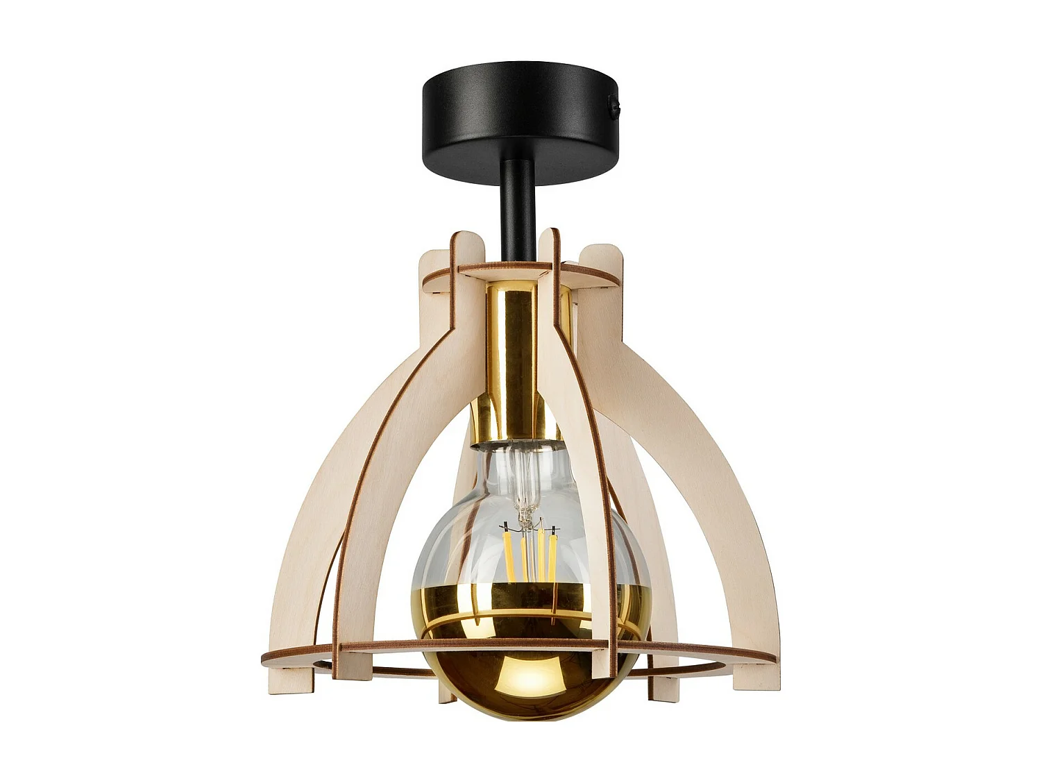 Candeeiro de Teto Lando, Castanho, 21x21x25 cm, Seven Design