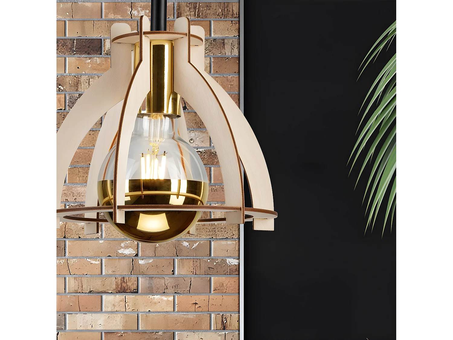 Candeeiro de Teto Lando, Castanho, 21x21x25 cm, Seven Design