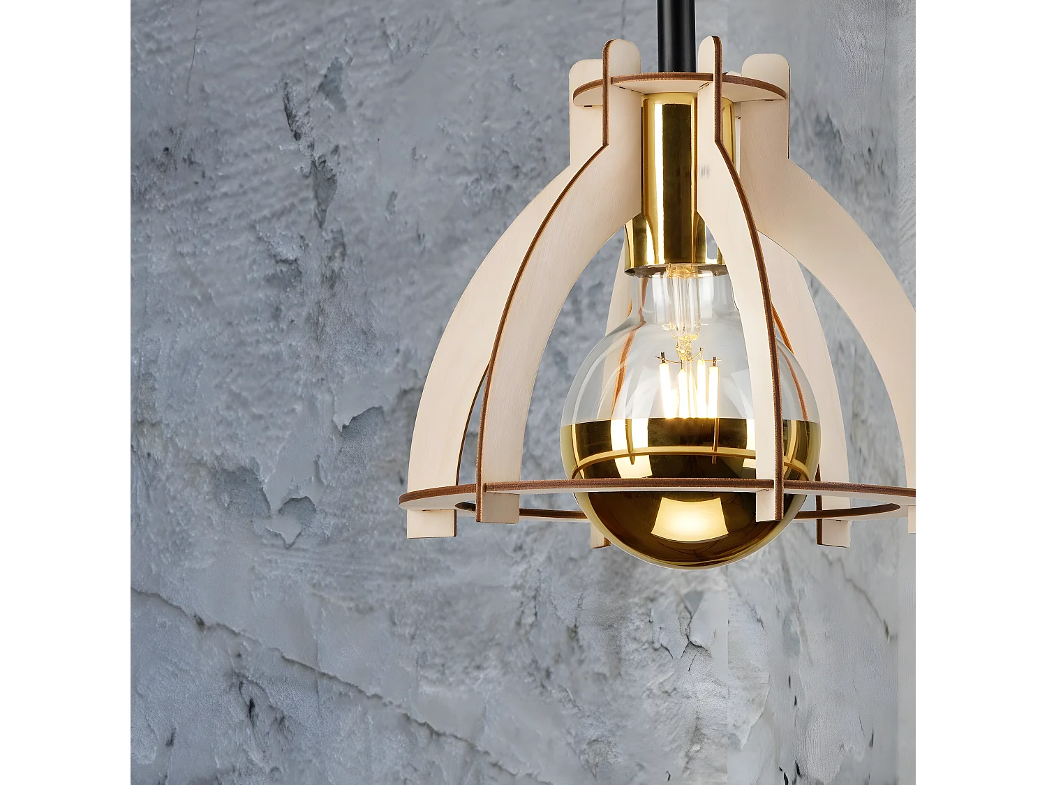 Candeeiro de Teto Lando, Castanho, 21x21x25 cm, Seven Design