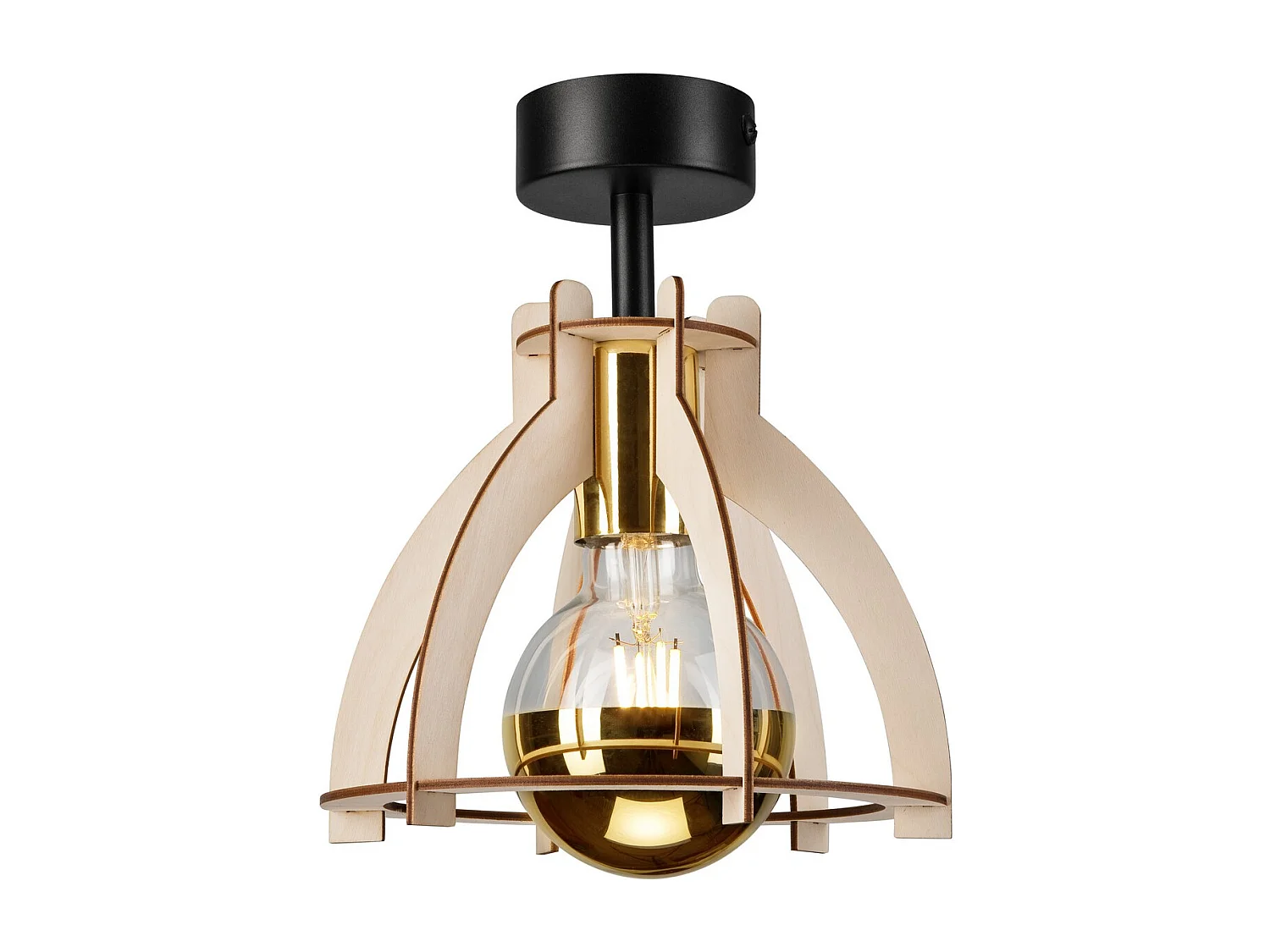 Candeeiro de Teto Lando, Castanho, 21x21x25 cm, Seven Design