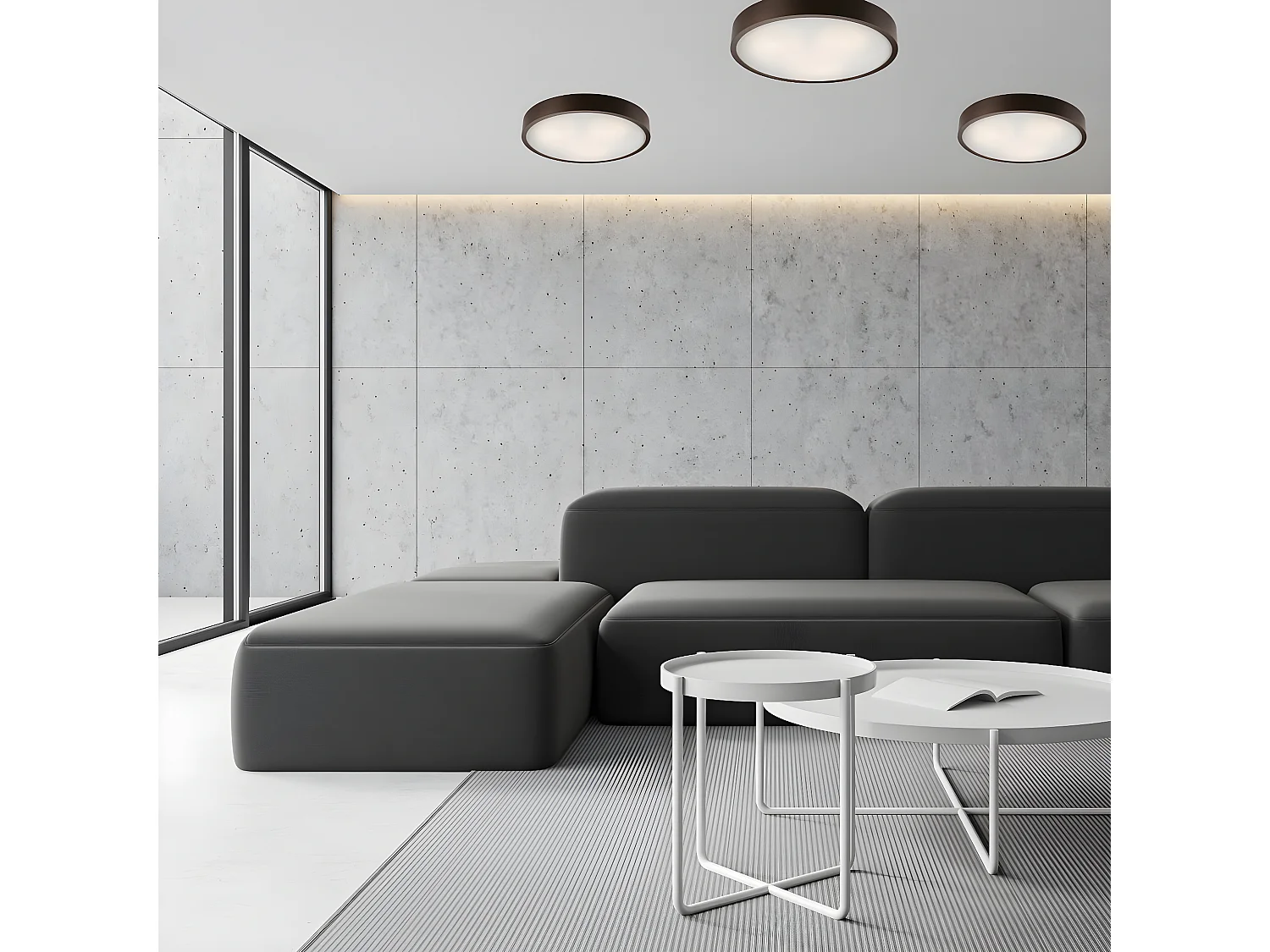 Candeeiro de Teto Eveline 15, Castanho, 8x47x47 cm, Seven Design