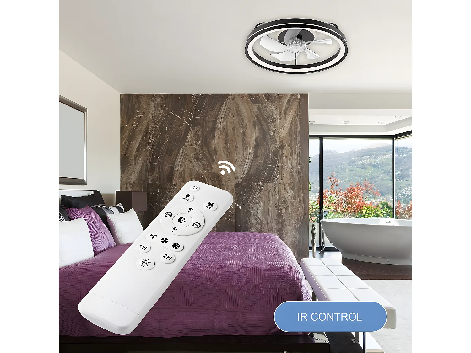 Plafondlamp Falco, Zwart, 50x50x17 cm, Seven Design