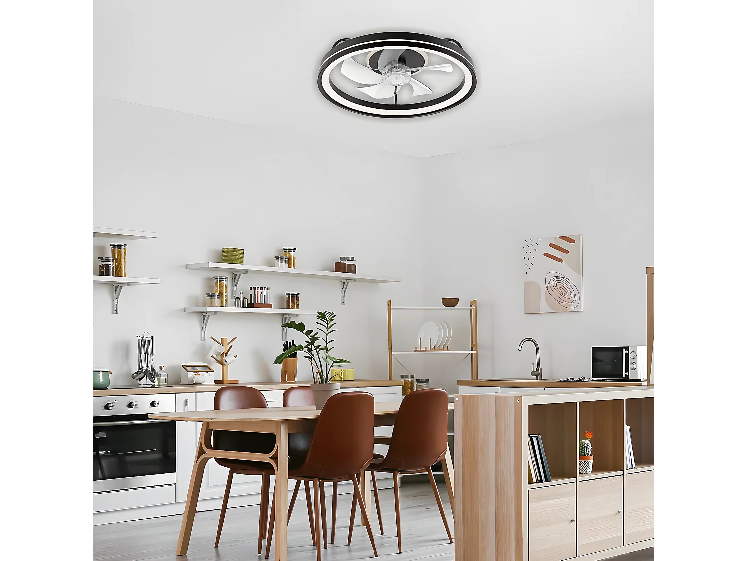 Plafondlamp Falco, Zwart, 50x50x17 cm, Seven Design