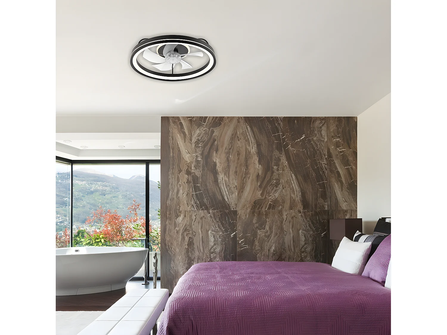 Plafondlamp Falco, Zwart, 50x50x17 cm, Seven Design