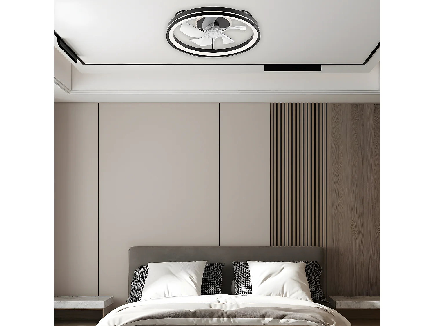 Plafondlamp Falco, Zwart, 50x50x17 cm, Seven Design