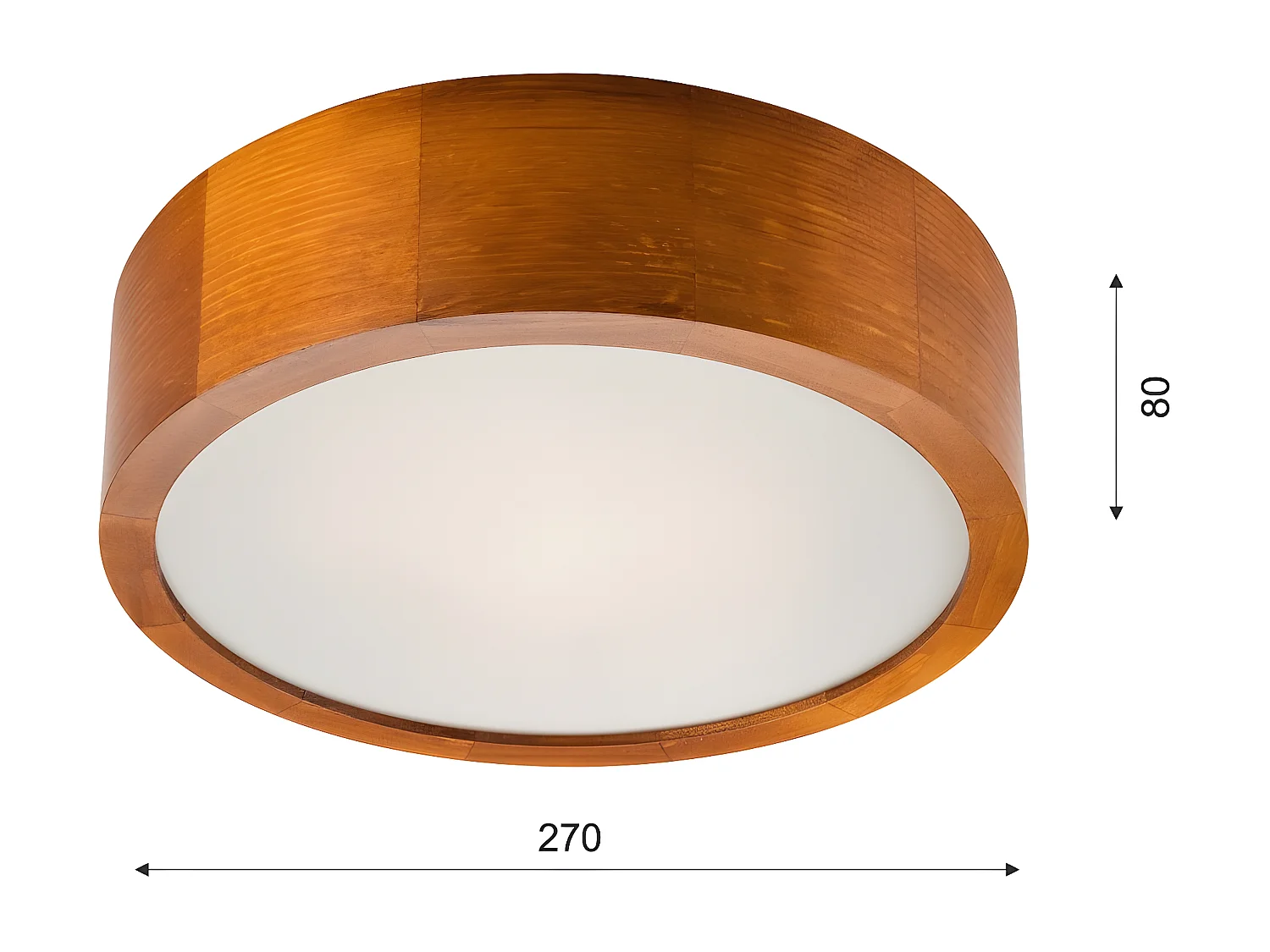 Plafonnier Eveline 10, Marron, 8x27x27 cm, Seven Design