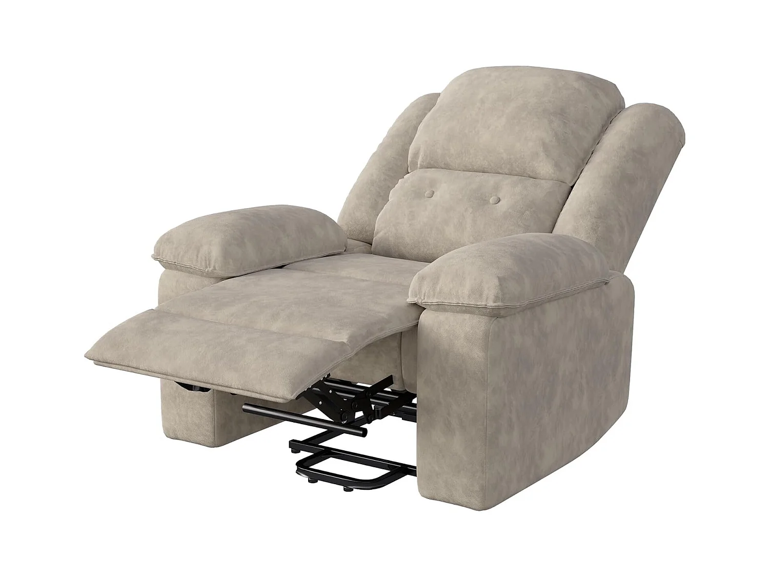 Elektrische relaxfauteuil in stof - Grijs - L93 x B102 x H106 cm - Grijs 1