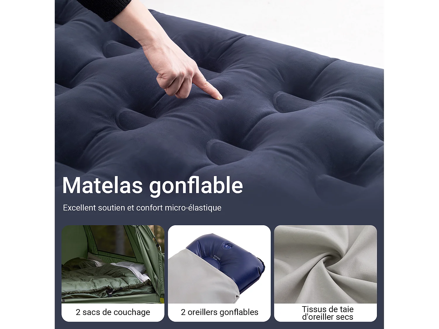 Sobuy ogs32-l-gr 4-in-1! 2-zits opklapbed opvouwbaar kampeerbed reiscamping met dak, slaapzak