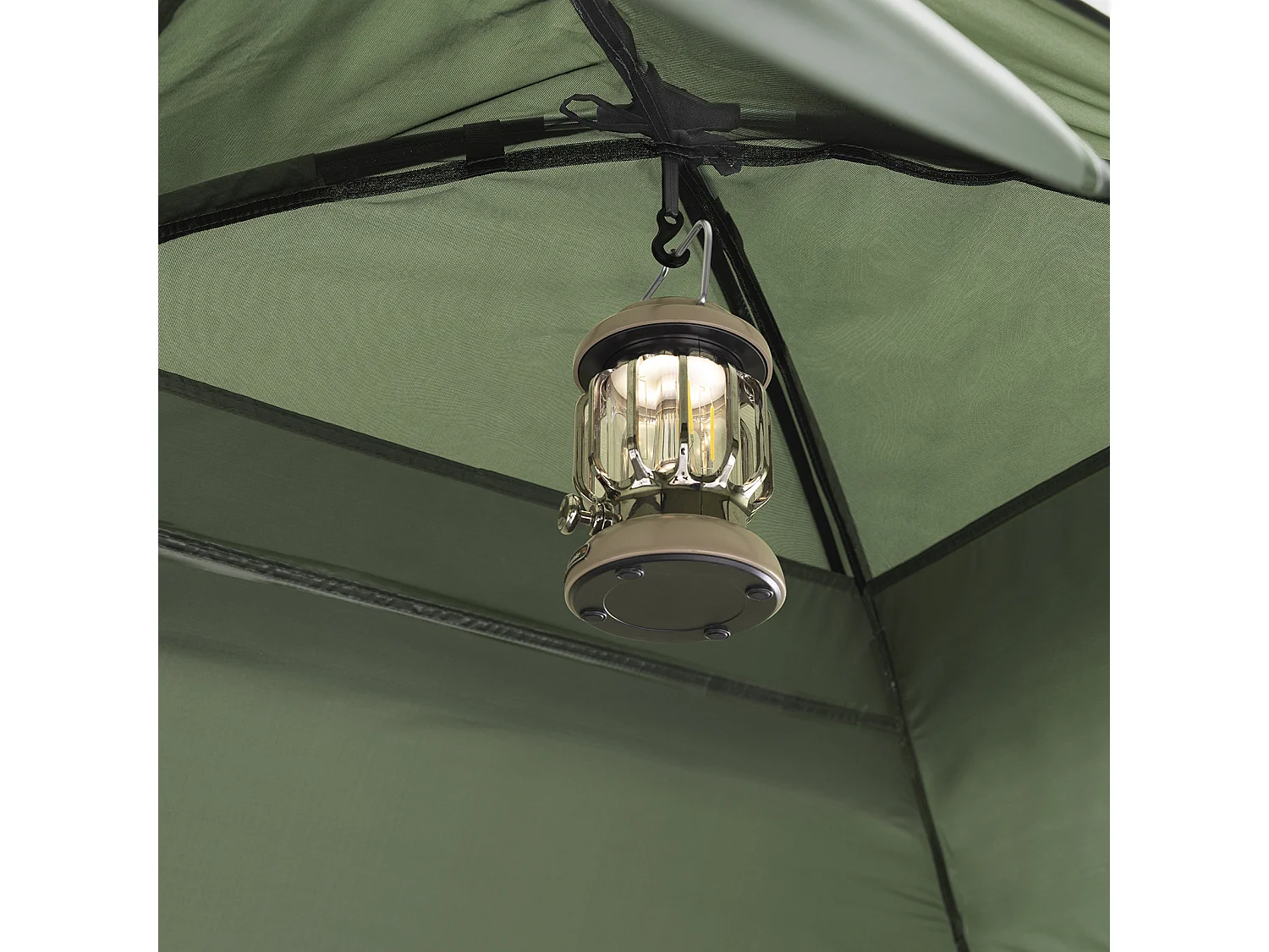 SoBuy Tente de Camping 4 en 1 Pliable Lit Surélevé, Toit, Sac de Couchage, Matelas Gonflable -1 Personne - Idéal pour Randonnée, Festival et Plein Air, OGS32-GR