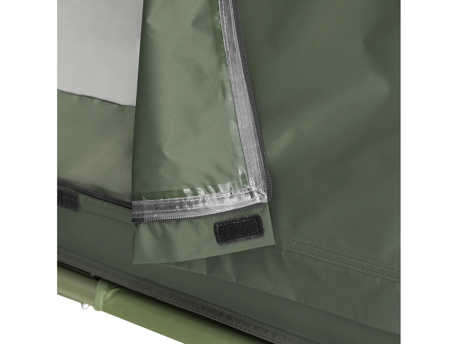 SoBuy Tente de Camping 4 en 1 Pliable Lit Surélevé, Toit, Sac de Couchage, Matelas Gonflable -1 Personne - Idéal pour Randonnée, Festival et Plein Air, OGS32-GR