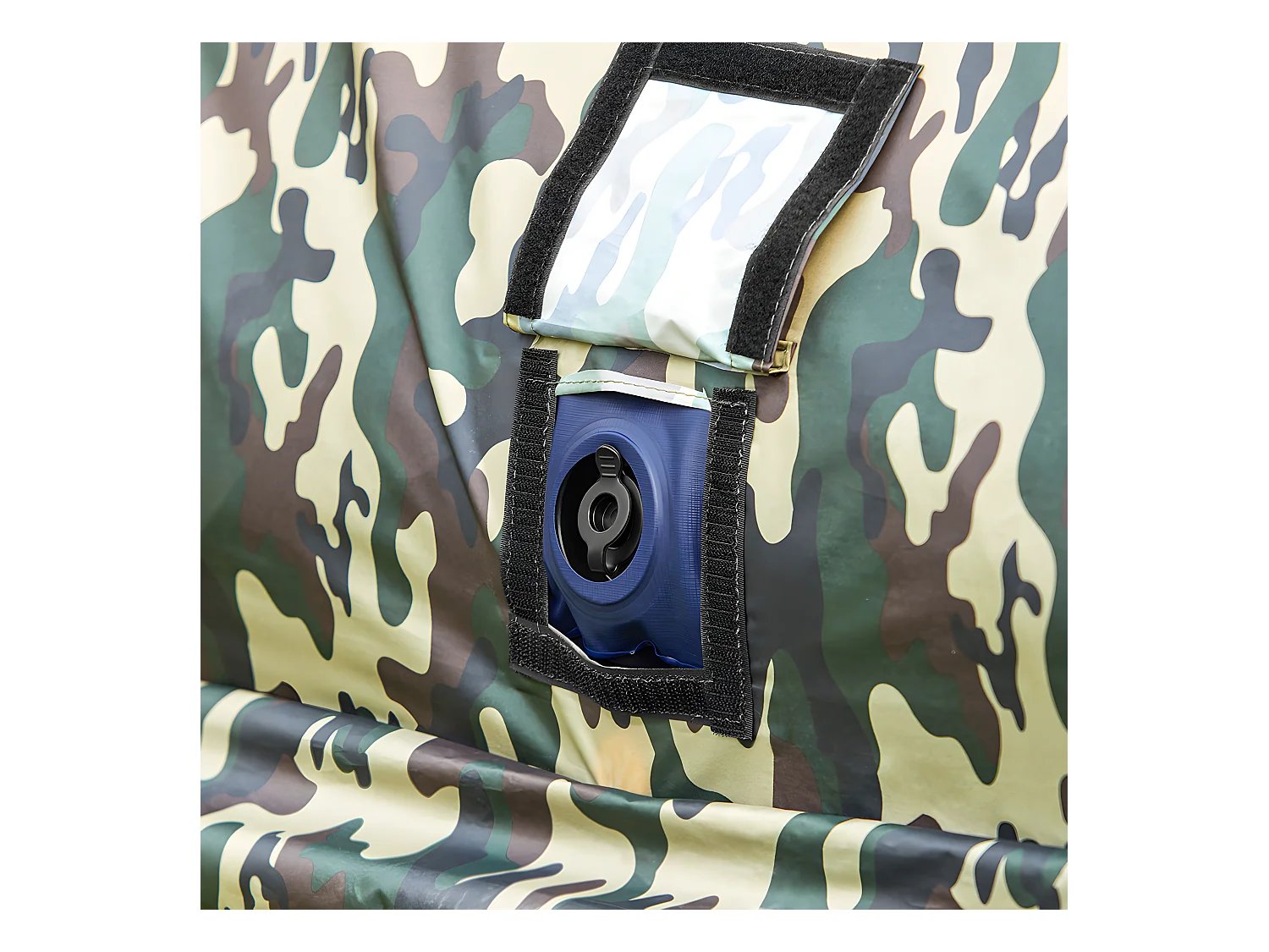 SoBuy Verhoogde tent met campingbed voor 2 personen 4-in-1 opvouwbare campingtent met aluminium bed, slaapzak, opblaasbaar matras, draagtas Max. belasting 180 kg Camouflage OGS61-L-TN