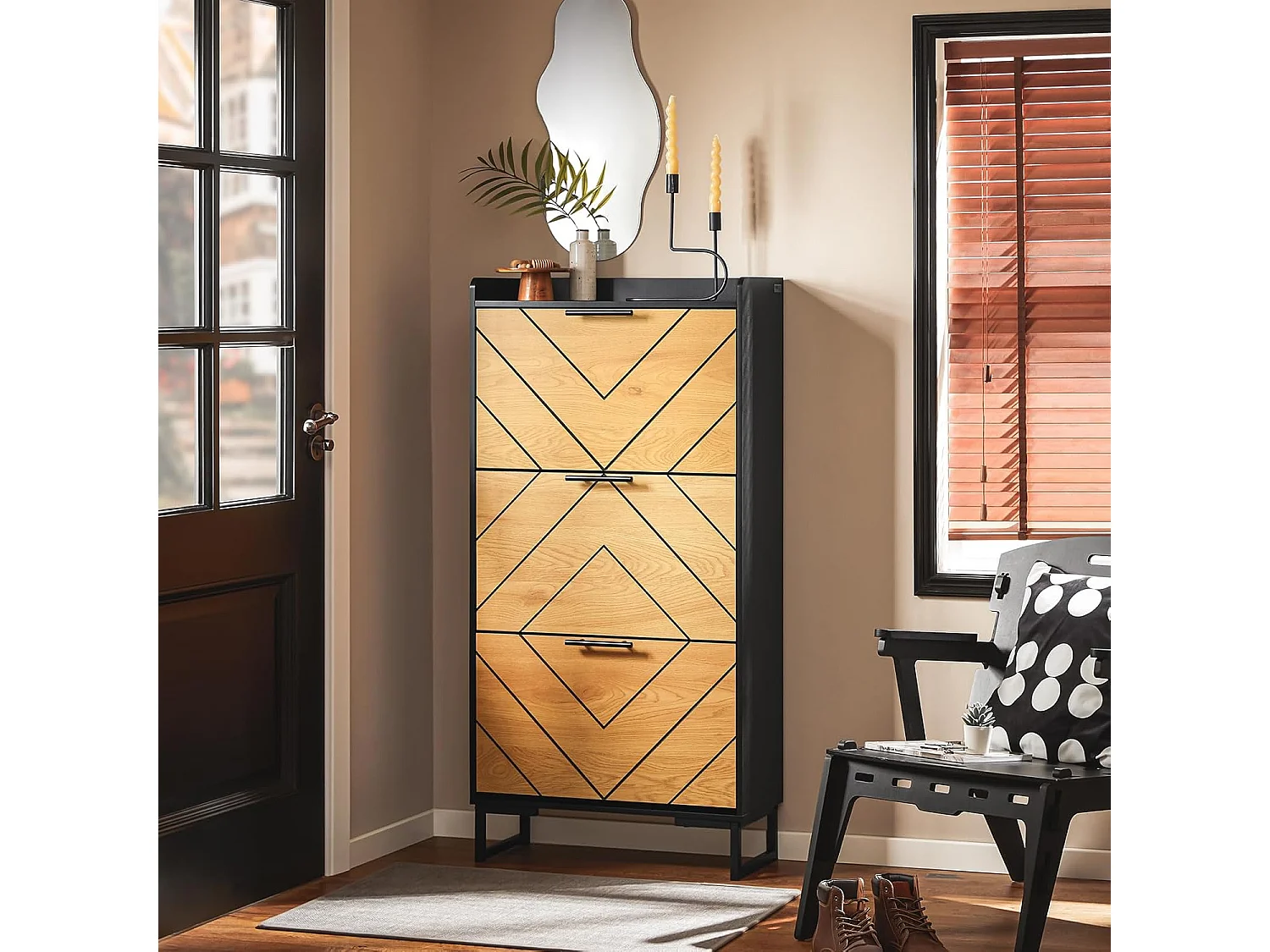 SoBuy armário de sapatos, Armário de sapatos estreito, armário para sapatos FSR164-SCH