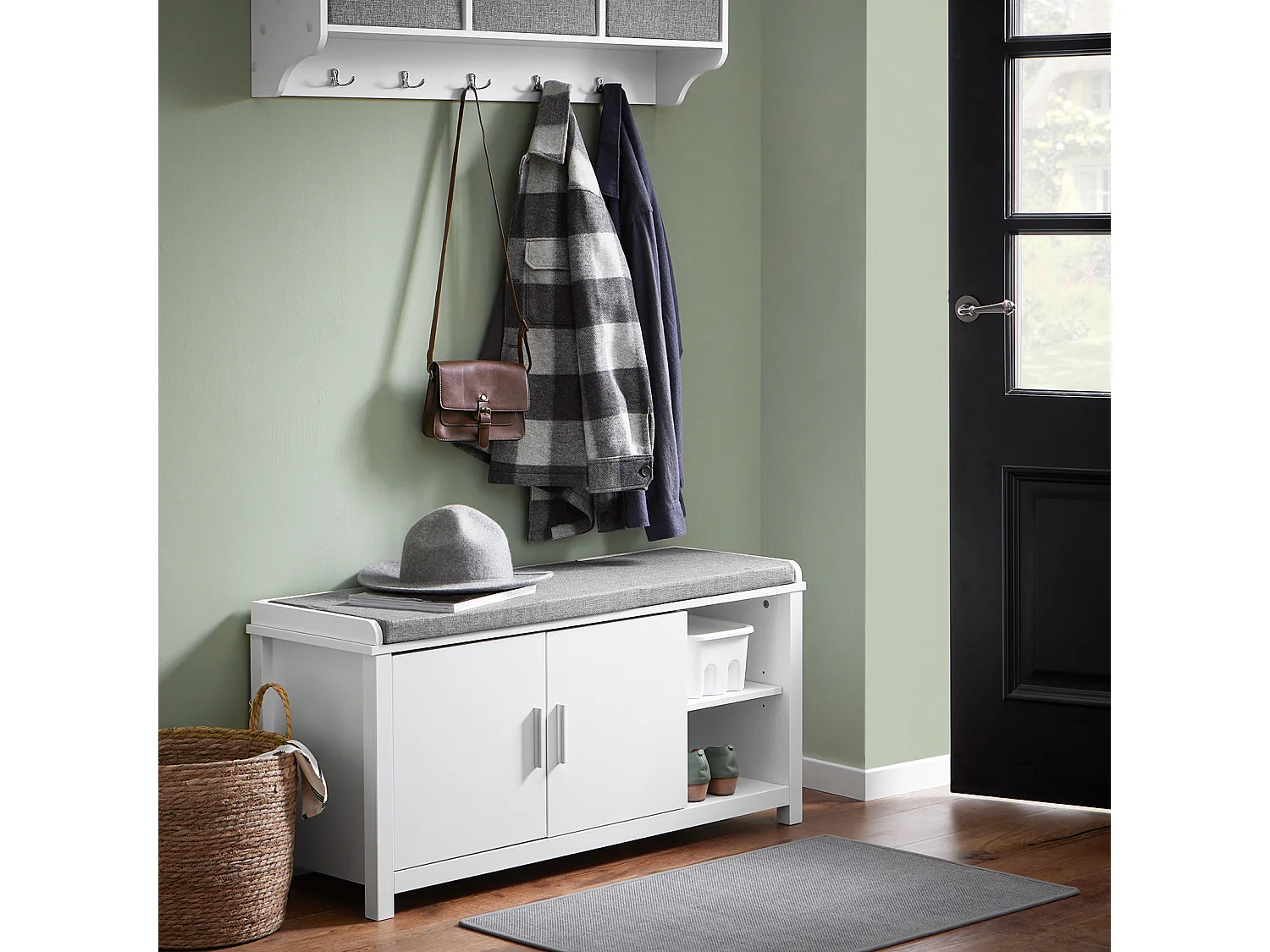 Ławka na buty z 2 drzwiami FSR168-W