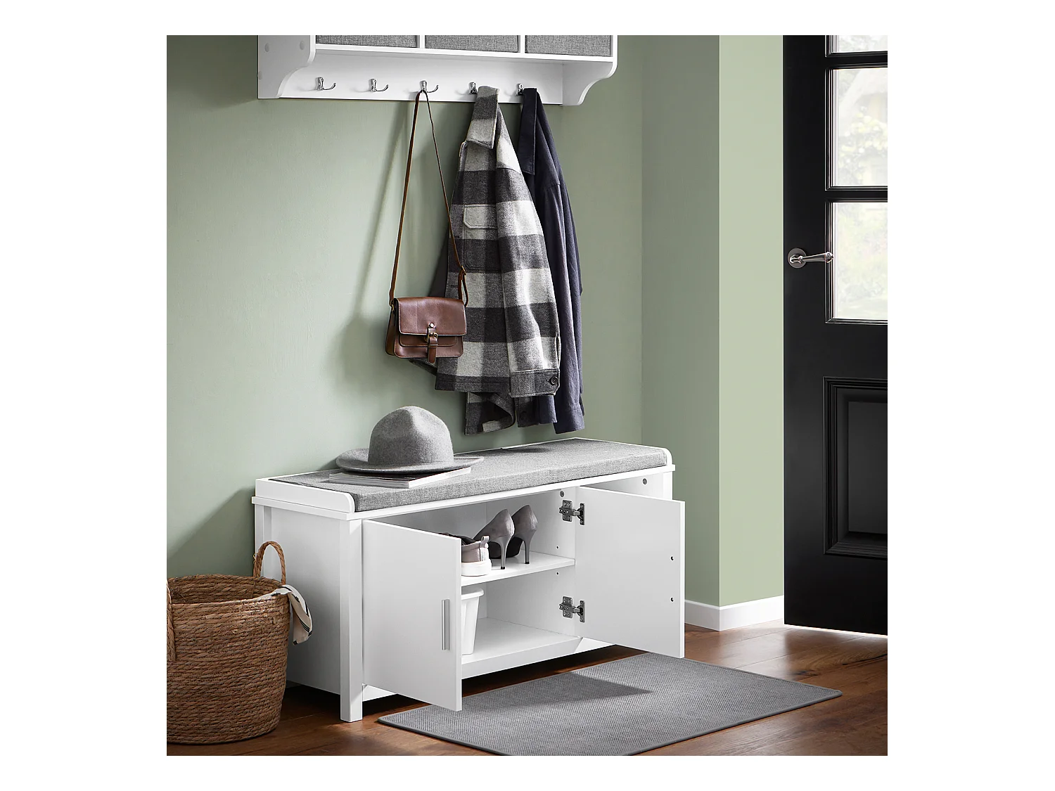 Ławka na buty z 2 drzwiami FSR168-W