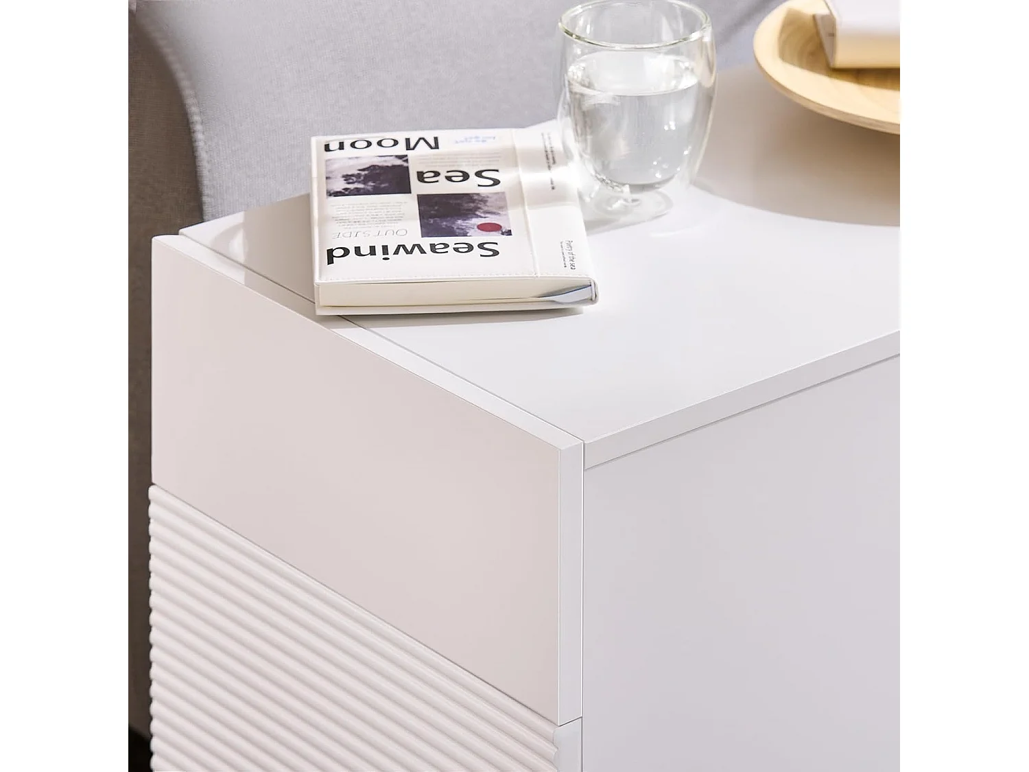 SoBuy Table d’Appoint, Bout de Canapé de Salon, Table à Café, Caisson de Bureau avec 1 Tiroir 1 Porte et Compartiments Blanc, 70 x 35 x 60 cm, FBT135-W