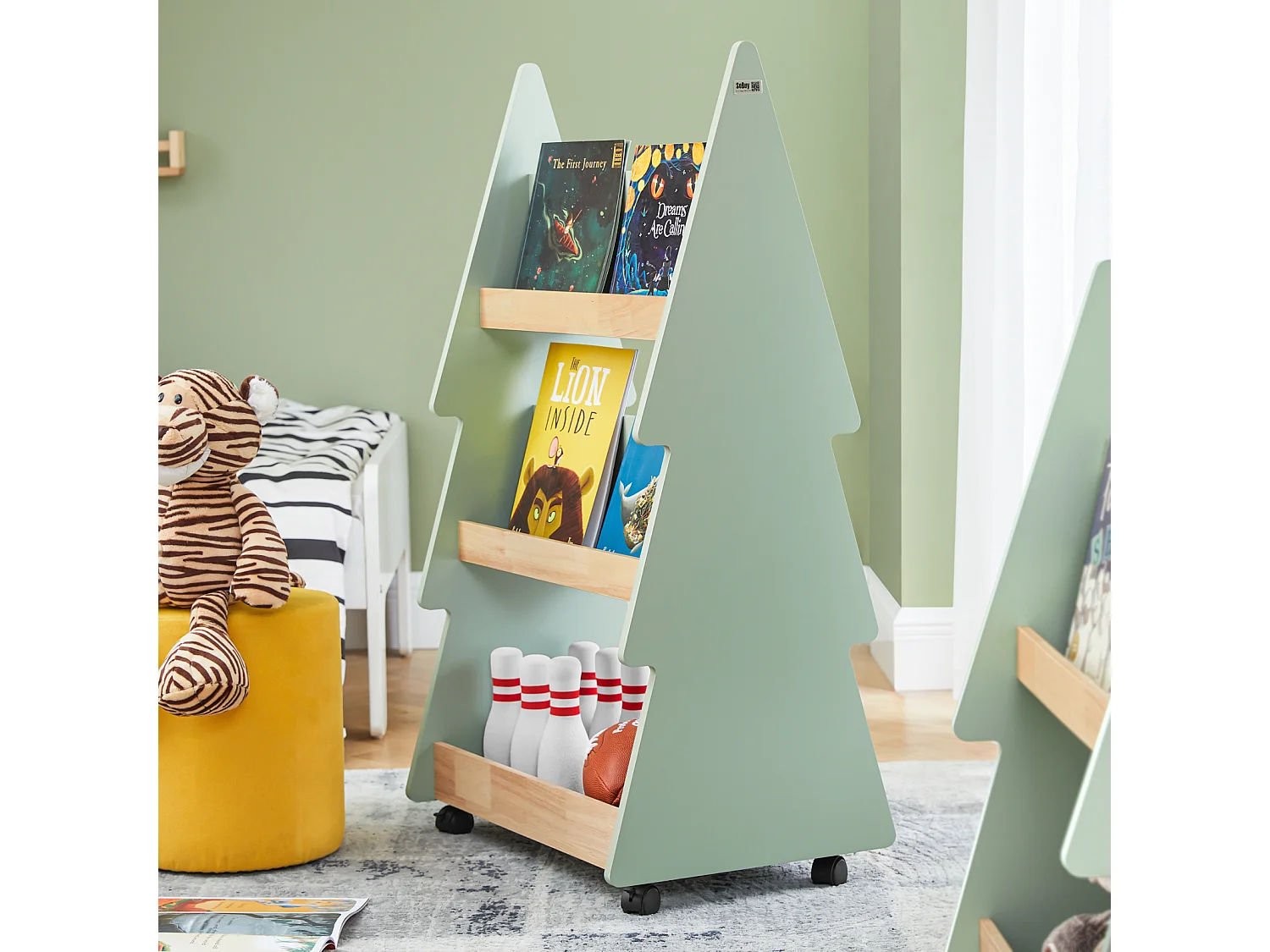 Librería Infantil para niños de 3 Estantes Estantería Infantil de Almacenamiento Organizador de Juguetes KMB99-H-GR SoBuy ES