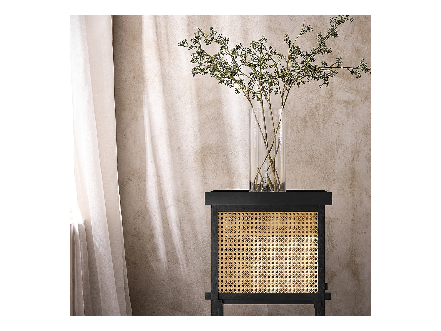 SoBuy Tavolino con ripiano Comodino Tavolino da caffè Tavolino da Divano in stile moderno Nero 40x40x60cm HFBT03-SCH