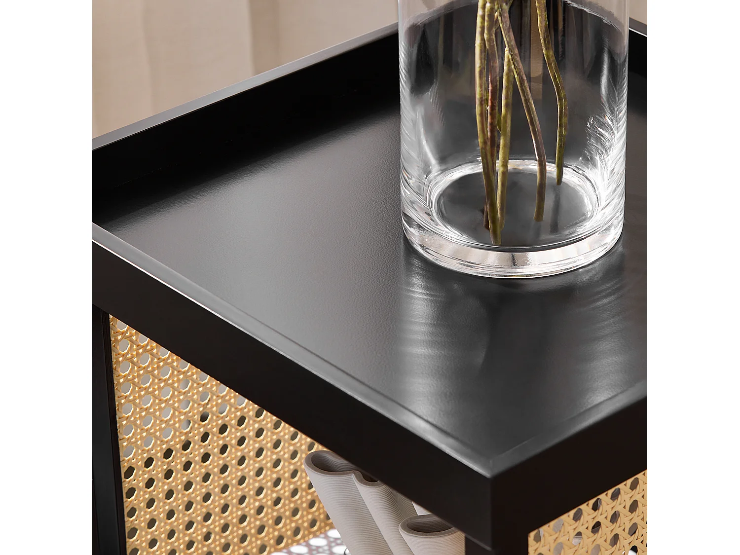 SoBuy, sofá mesa lateral, Prato com rodas, móvel de telefone, HFBT03-SCH