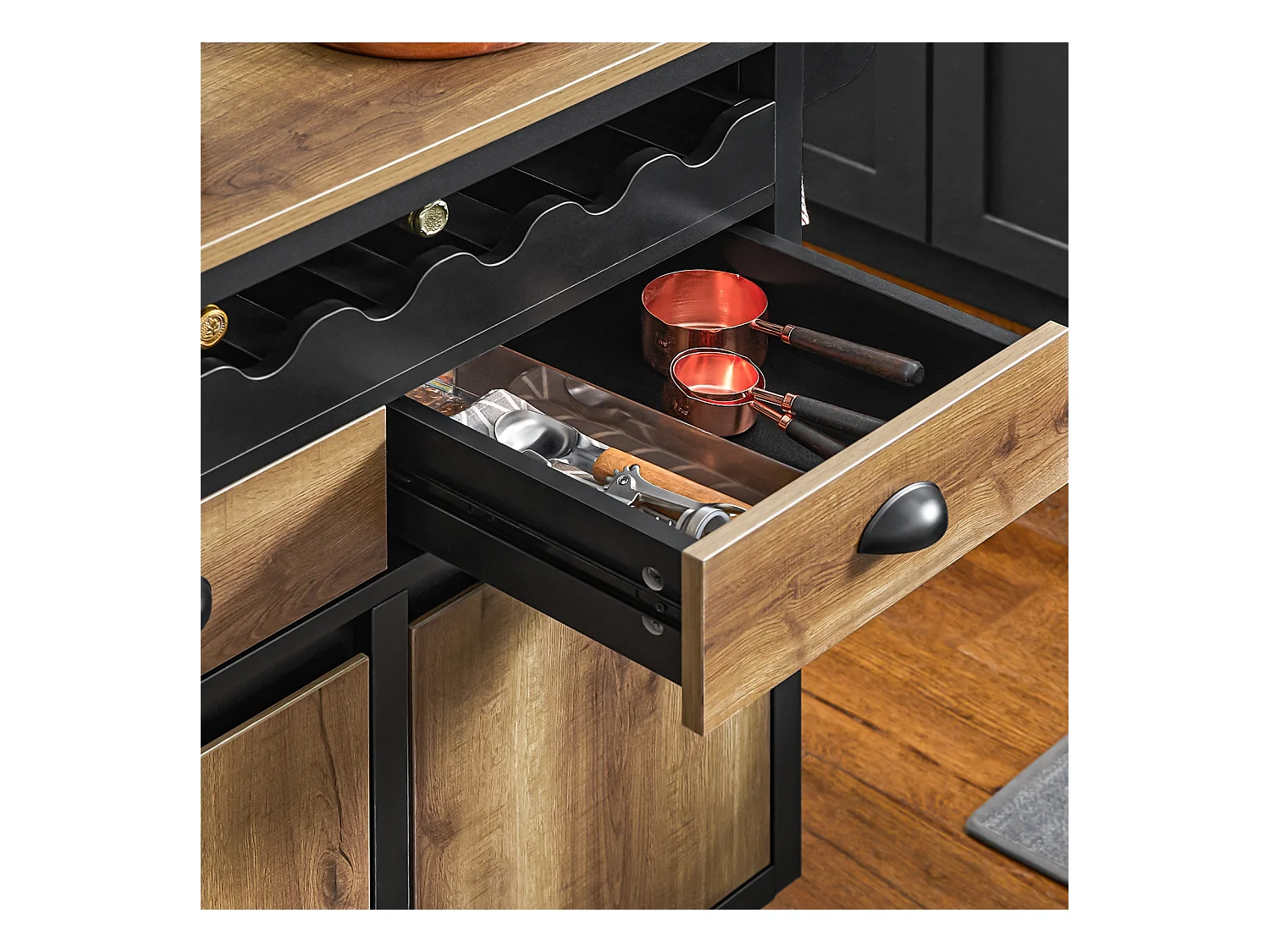 SoBuy FBT134-W Mesa Auxiliar con 1 Cajón y 2 Compartimentos 70 x 30 x 61 cm