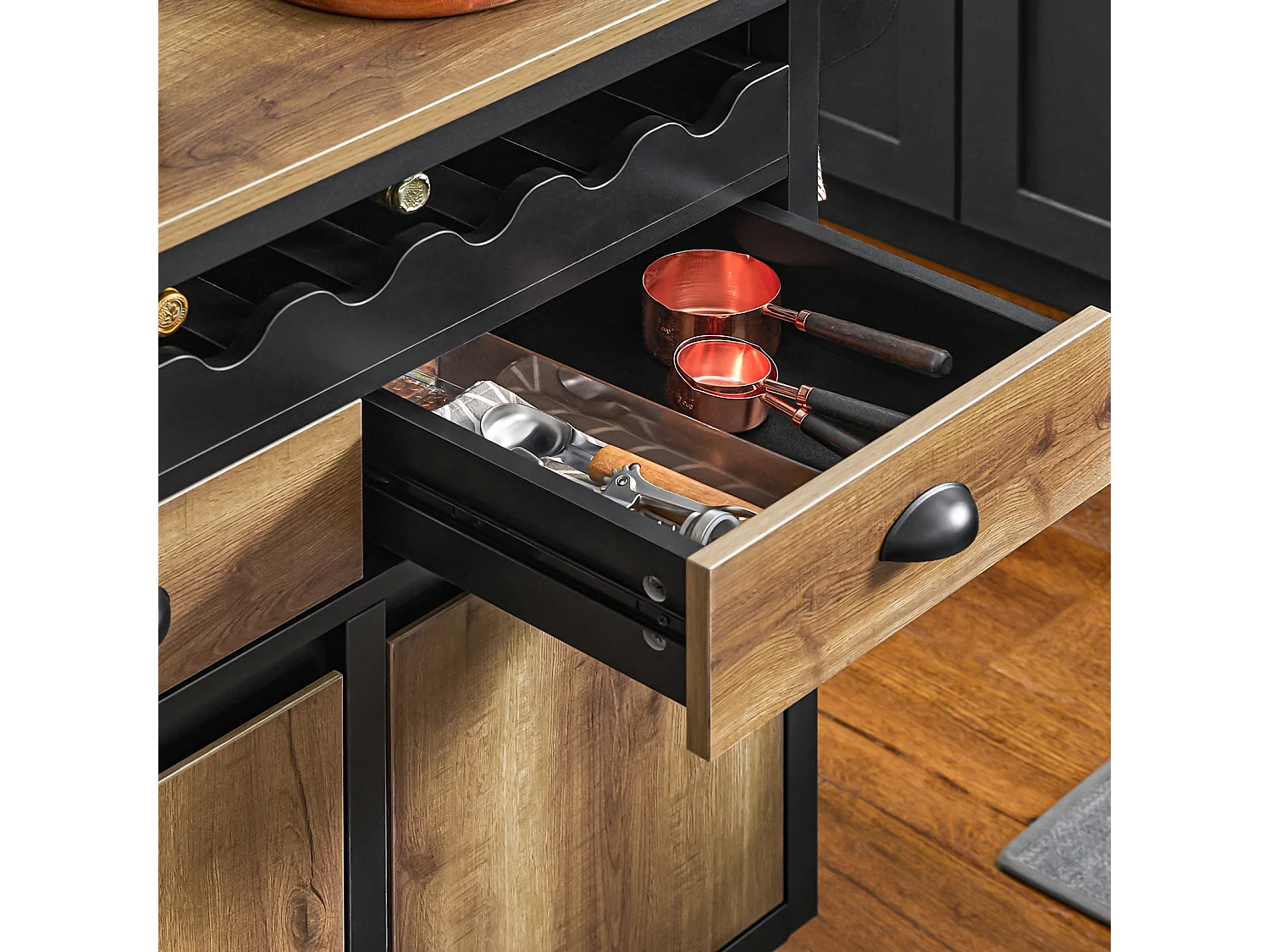 SoBuy FBT134-W Bout de Canapé en Bois, Table d'appoint Café, Table Basse Roulante, avec Porte- revues et Tiroir, Meuble de Rangemen