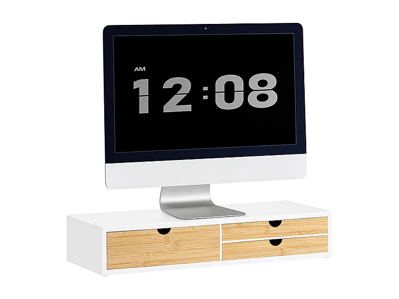SoBuy BBF11-WN Réhausseur d'écran Support de moniteur écran ergonomique Support