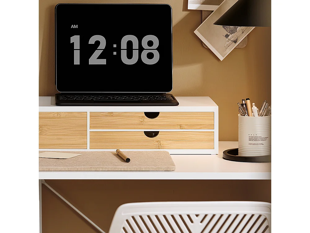 SoBuy BBF11-WN Monitorverhoger Ergonomische Monitorstandaard Universele Computer Monitor Houder Laptop of TV Screen