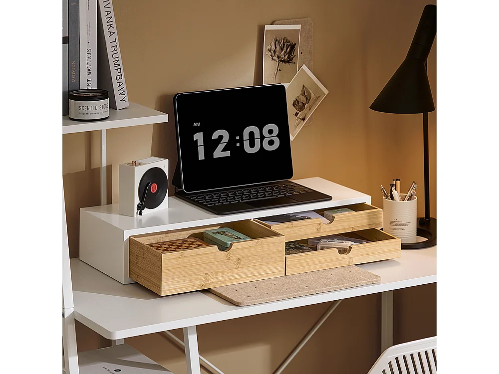 SoBuy BBF11-WN Monitorverhoger Ergonomische Monitorstandaard Universele Computer Monitor Houder Laptop of TV Screen