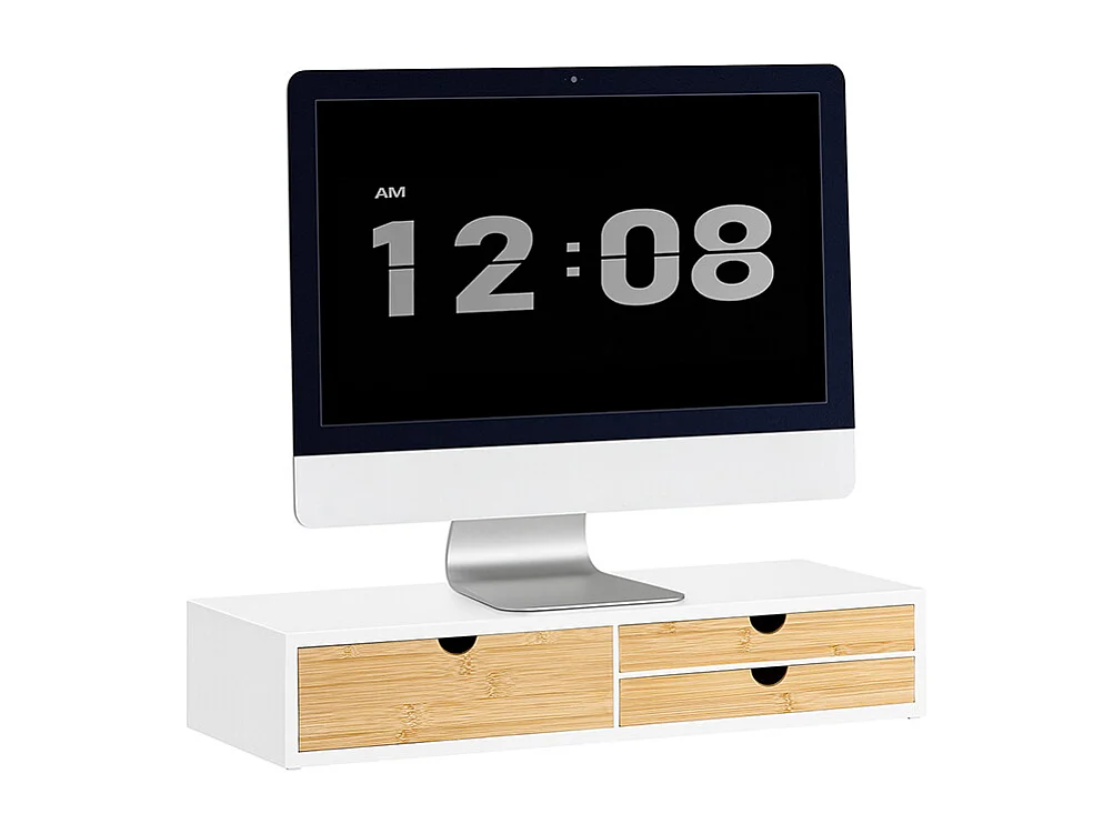 SoBuy BBF11-WN Réhausseur d'écran Support de moniteur écran ergonomique Support