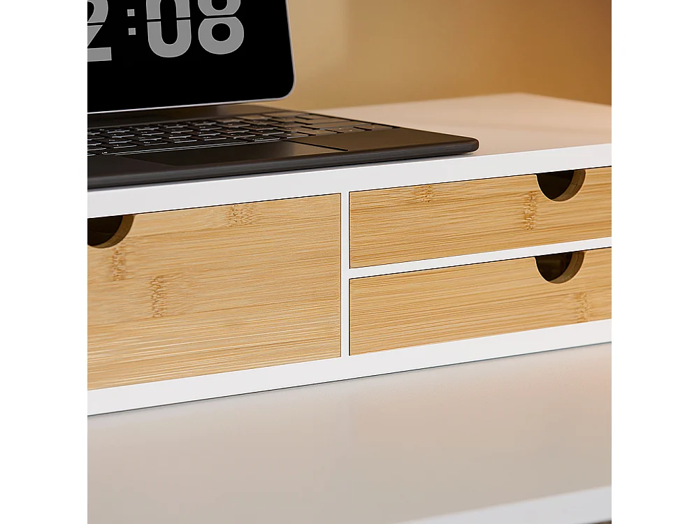 SoBuy BBF11-WN Réhausseur d'écran Support de moniteur écran ergonomique Support