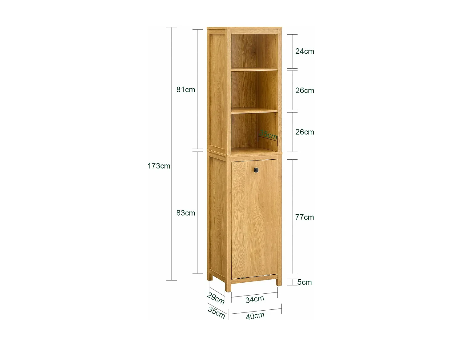 Mueble Columna de Baño Armario Alto para Baño BZR95-SN SoBuy ES