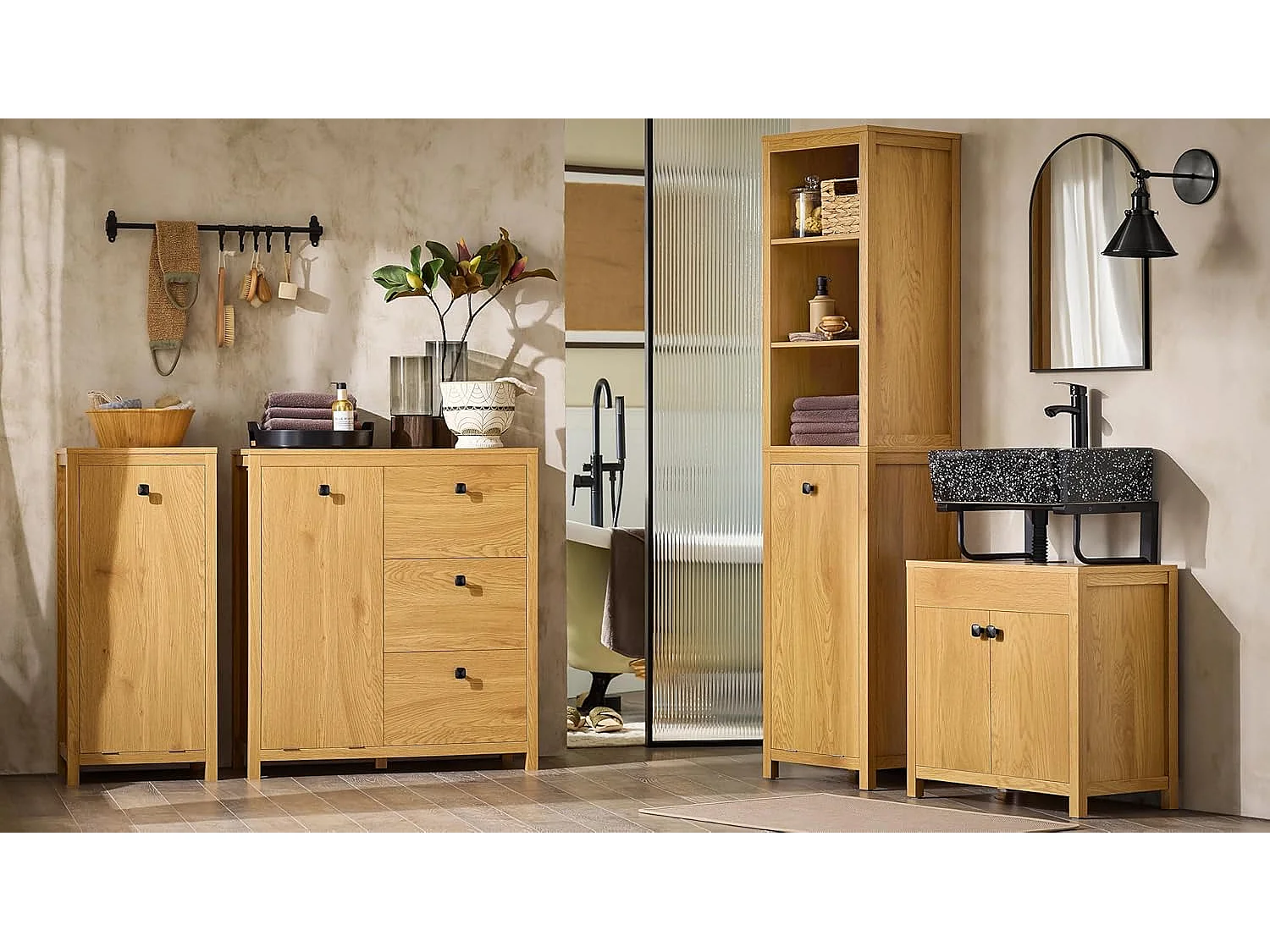 Mueble Columna de Baño Armario Alto para Baño BZR95-SN SoBuy ES