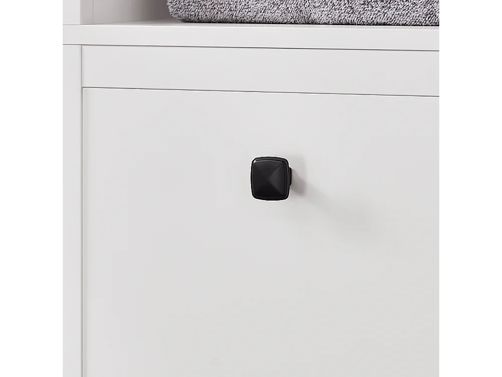 SoBuy Badkamerkolommeubel, hoge kast, opbergkast, opbergplank met 1 wasmand en 3 planken voor badkamer, 40x35x173cm, witte kleur, BZR95-W