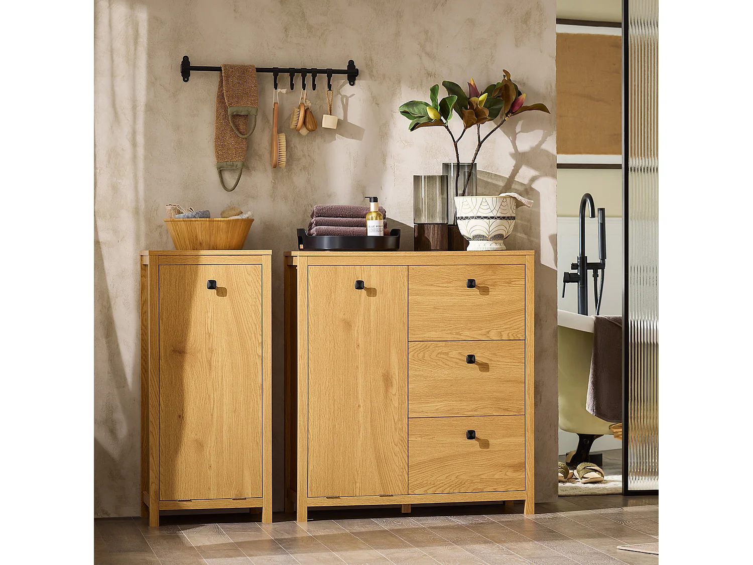 SoBuy armário alto de banheiro, armário alto para banheiro, armário de banheiro BZR97-SN