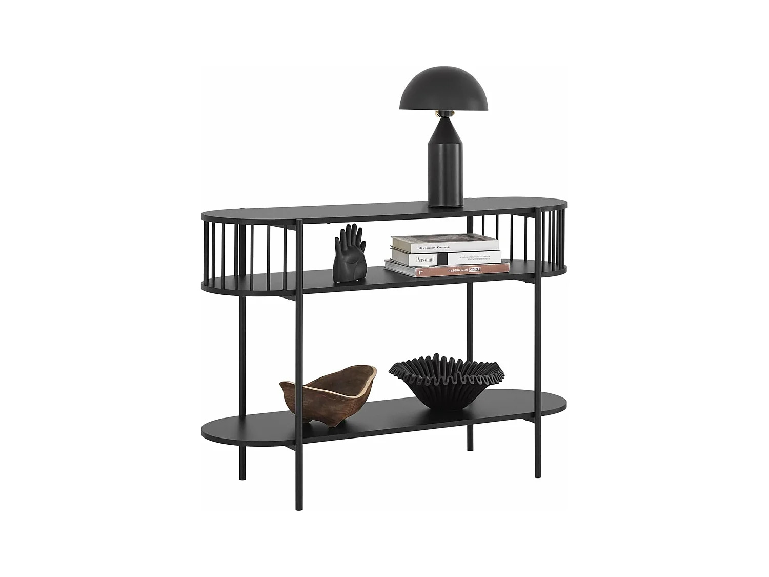 SoBuy Table Console à 3 Niveaux, Table d’appoint Design, Table d’Entrée, Meuble d'Entrée – 110 x 39 x 76 cm, pour Salon, Entrée, Couloir, Noir, FSB90-SCH